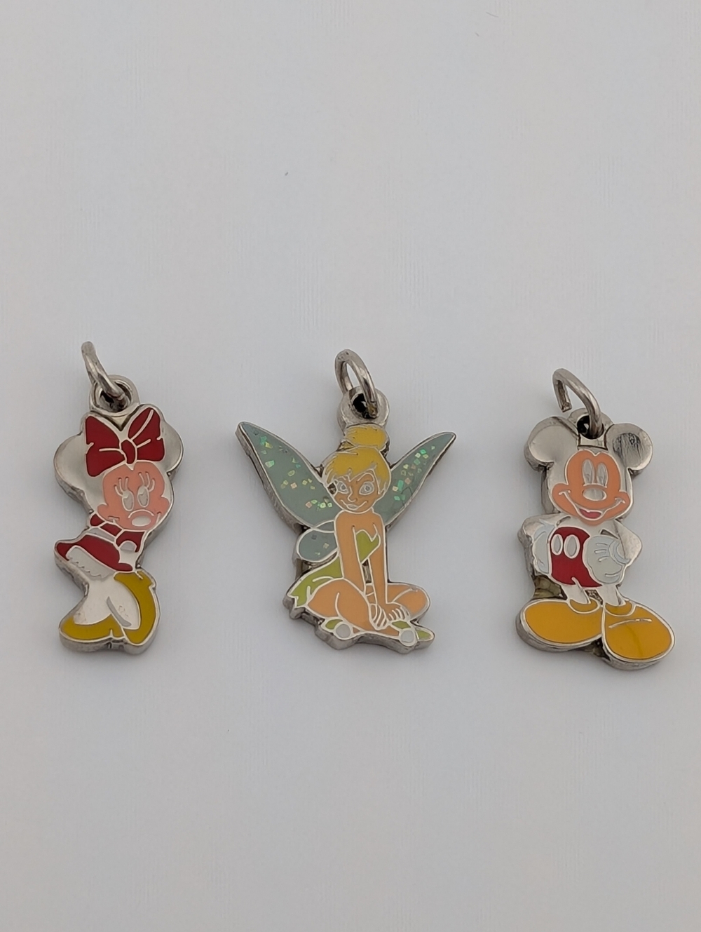 Vintage Disney Double Sided Enamel Charms Mickey Minnie Tinkerbell - Picture 6 of 7